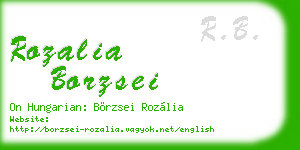 rozalia borzsei business card