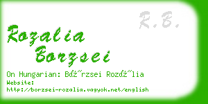 rozalia borzsei business card